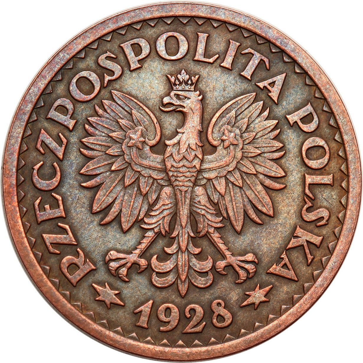 II RP. PRÓBA miedź 1 złoty 1928 - RZADKOŚĆ nakład 5 sztuk